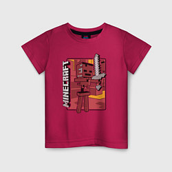 Футболка хлопковая детская Minecraft the game of gamers, цвет: маджента