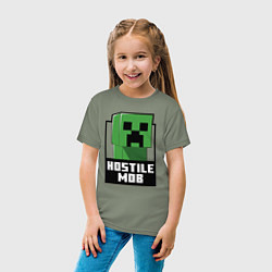 Футболка хлопковая детская Minecraft hostile mob, цвет: авокадо — фото 2