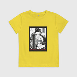 Футболка хлопковая детская Тандзиро и Незуко Клинок рассекающий демонов kimet, цвет: желтый