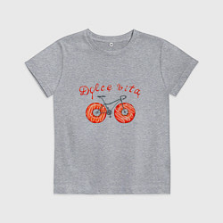 Футболка хлопковая детская Велосипед с пончиками - dolce vita, цвет: меланж