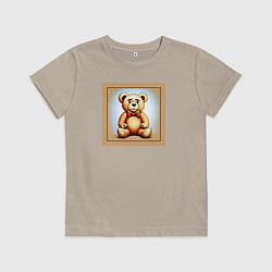 Футболка хлопковая детская Просто медвежонок, цвет: миндальный