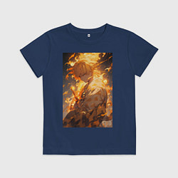 Футболка хлопковая детская Клинок, рассекающий демонов Дзэнъицу Агацума, цвет: тёмно-синий