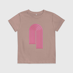 Футболка хлопковая детская Розовый орнамент, цвет: пыльно-розовый