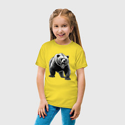 Футболка хлопковая детская Ревущий медведь, цвет: желтый — фото 2