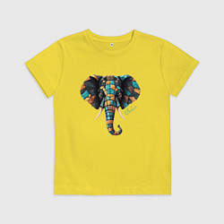 Детская футболка Голова слона в мозайку