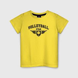 Футболка хлопковая детская Volleyball star, цвет: желтый