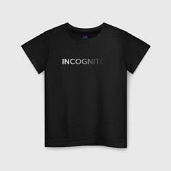 Футболка хлопковая детская Incognito - градиентная надпись, цвет: черный