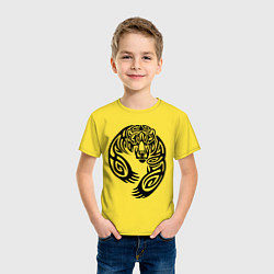 Футболка хлопковая детская Медведь тату, цвет: желтый — фото 2