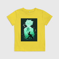 Футболка хлопковая детская Моя геройская академия Идзуку Мидория герой, цвет: желтый