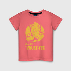 Футболка хлопковая детская Vault boy like print, цвет: коралловый