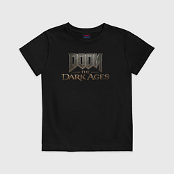 Футболка хлопковая детская Doom the dark ages logo, цвет: черный