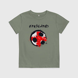 Футболка хлопковая детская Football England, цвет: авокадо