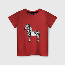 Футболка хлопковая детская Хорошая веселая зебра, цвет: красный