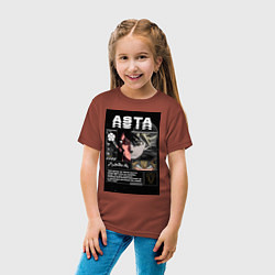 Футболка хлопковая детская Чёрный клевер Аста коллаж, цвет: кирпичный — фото 2