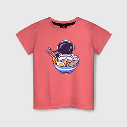 Футболка хлопковая детская Ramen spaceman, цвет: коралловый