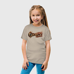 Футболка хлопковая детская Clockwork revolution logo, цвет: миндальный — фото 2