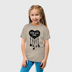Футболка хлопковая детская Готовь с любовью, цвет: миндальный — фото 2