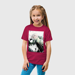 Футболка хлопковая детская Реинкарнация безработного Сильфиетта арт, цвет: маджента — фото 2