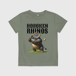 Футболка хлопковая детская Rhino - cool batter, цвет: авокадо
