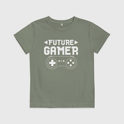 Футболка хлопковая детская Будущий геймер, цвет: авокадо
