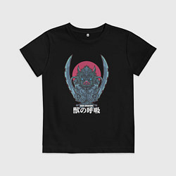 Футболка хлопковая детская Клинок, рассекающий демонов Инозука катана, цвет: черный