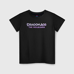 Футболка хлопковая детская Dragon age the veilguard logo, цвет: черный