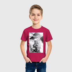 Футболка хлопковая детская Реинкарнация безработного Рокси Мигурдия учитель м, цвет: маджента — фото 2