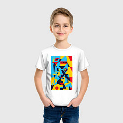Футболка хлопковая детская Владимир Ленин - кубизм, цвет: белый — фото 2