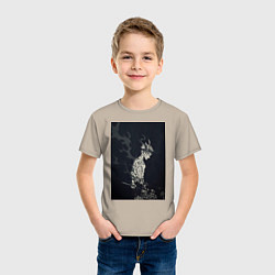 Футболка хлопковая детская Чёрный клевер Аста антимаг, цвет: миндальный — фото 2