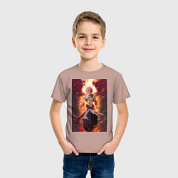 Футболка хлопковая детская Хвост Феи Нацу Драгнил дракон, цвет: пыльно-розовый — фото 2