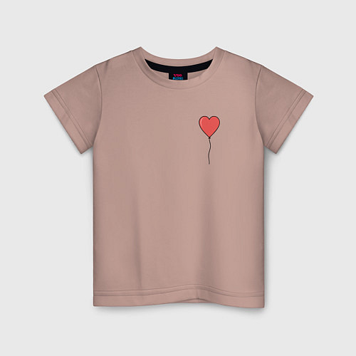 Детская футболка Сердце шарик / Пыльно-розовый – фото 1