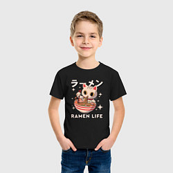 Футболка хлопковая детская Ramne life, цвет: черный — фото 2