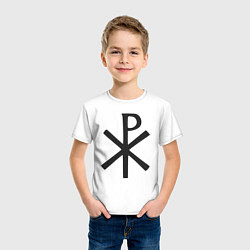 Футболка хлопковая детская Хризма Лабарум Рима - сим победиши, цвет: белый — фото 2