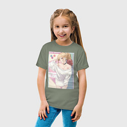 Футболка хлопковая детская Марин Китагава косплей, цвет: авокадо — фото 2