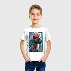Футболка хлопковая детская Dude panther - punks not dead, цвет: белый — фото 2