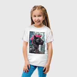 Футболка хлопковая детская Dude panther - punks not dead, цвет: белый — фото 2