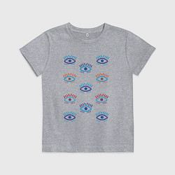 Детская футболка Глаза с ресницами узор