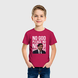 Футболка хлопковая детская No god please no - the office, цвет: маджента — фото 2