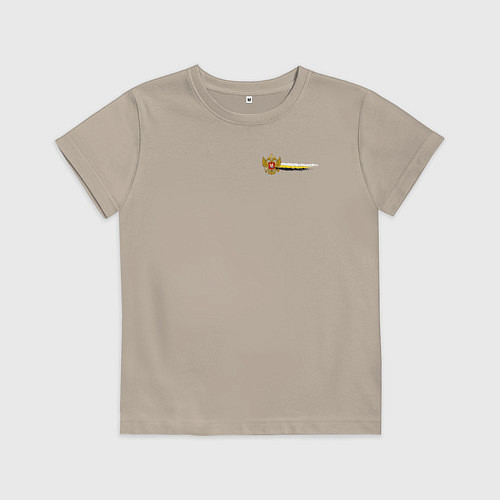 Детская футболка Герб и флаг российской империи для патриотов / Миндальный – фото 1