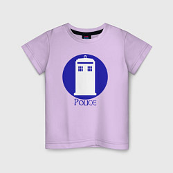 Футболка хлопковая детская Tardis police, цвет: лаванда