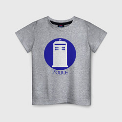 Футболка хлопковая детская Tardis police, цвет: меланж