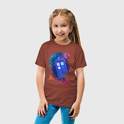 Футболка хлопковая детская Tardis and doctor, цвет: кирпичный — фото 2