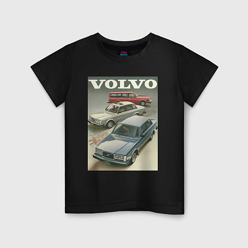 Детская футболка Автомобиль Volvo / Черный – фото 1