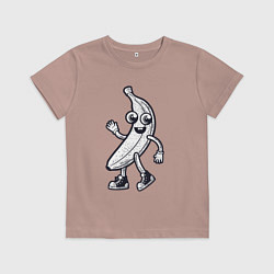Футболка хлопковая детская Банановый человечек, цвет: пыльно-розовый