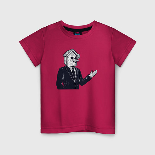 Детская футболка Человек скворечник / Маджента – фото 1