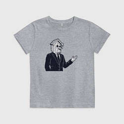 Футболка хлопковая детская Человек скворечник, цвет: меланж