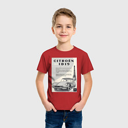 Футболка хлопковая детская Автомобиль Citroen, цвет: красный — фото 2