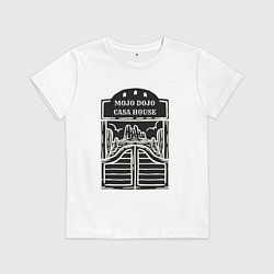 Футболка хлопковая детская Мачо дача хата хаус, цвет: белый
