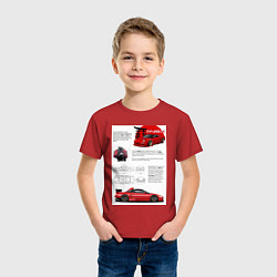 Футболка хлопковая детская Honda nsx, цвет: красный — фото 2