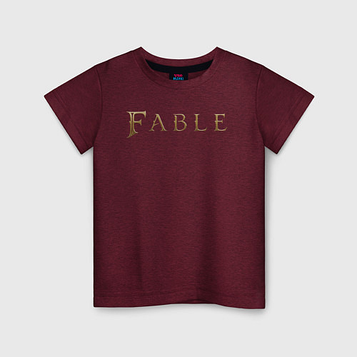 Детская футболка Fable logo / Меланж-бордовый – фото 1